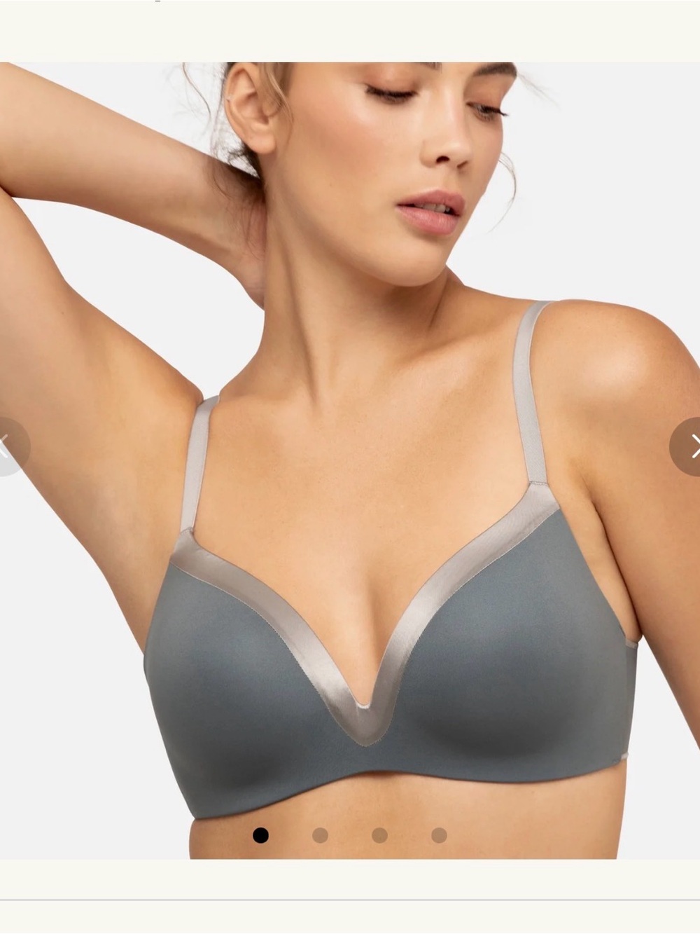 Underoufit The Satin Grace 3D Molded Bra in Stormy Weather Ultimate Gray NWT